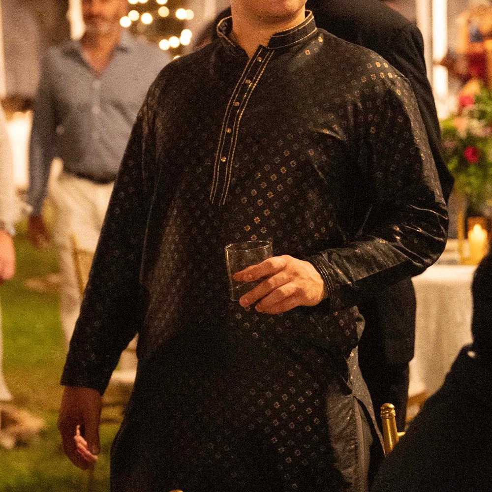 Men’s Black & Gold Kurta Set